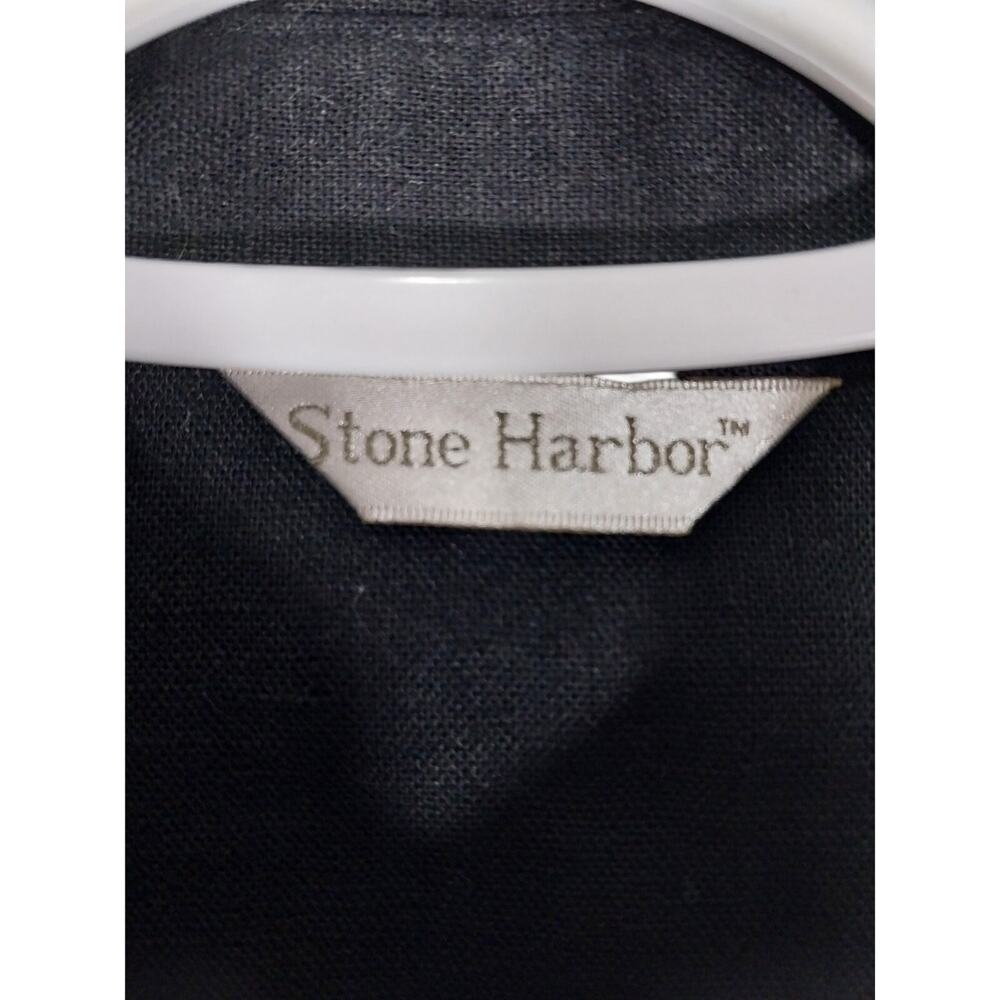 NWOT! STONE HARBOR! LUXE LINEN & COTTON BLACK W/WHITE SHORT SLEEVED DRESS! SZ S - Picture 9 of 12